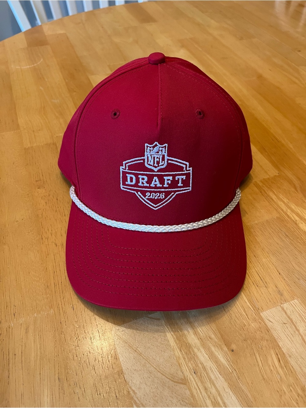 NFL Draft 2026 Red Rope-Detail Cap